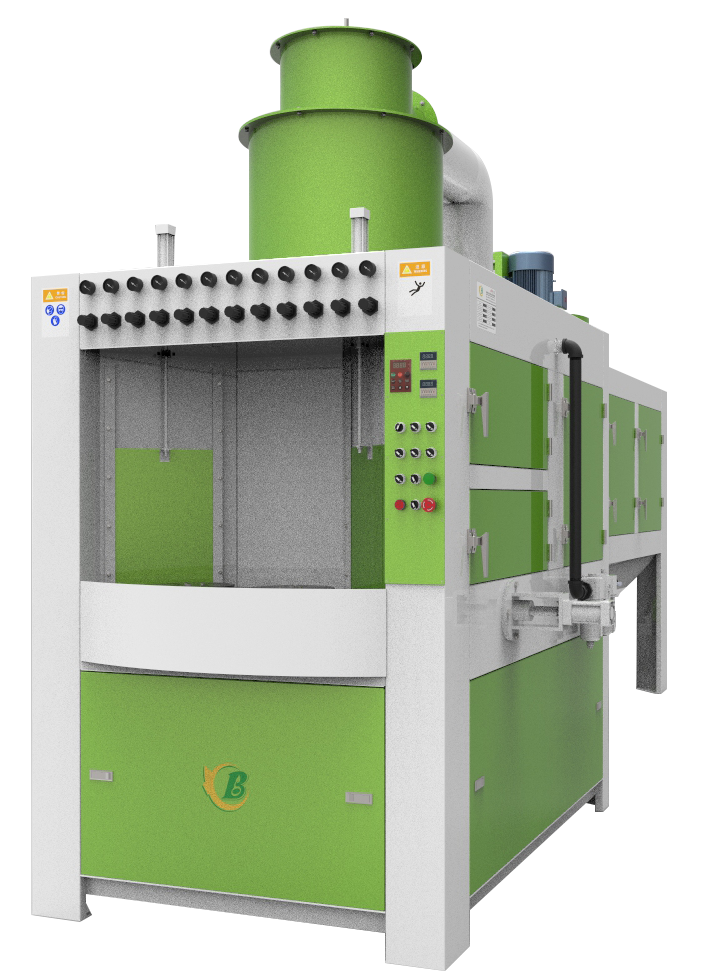 電飯鍋轉(zhuǎn)盤(pán)式自動(dòng)噴砂機(jī)，炊具件自動(dòng)噴砂機(jī)